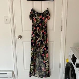 Off the shoulder Romper with train